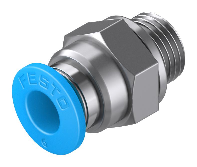 Festo Qs-G1/8-6 Push-In Fitting, 6mm, G1/8