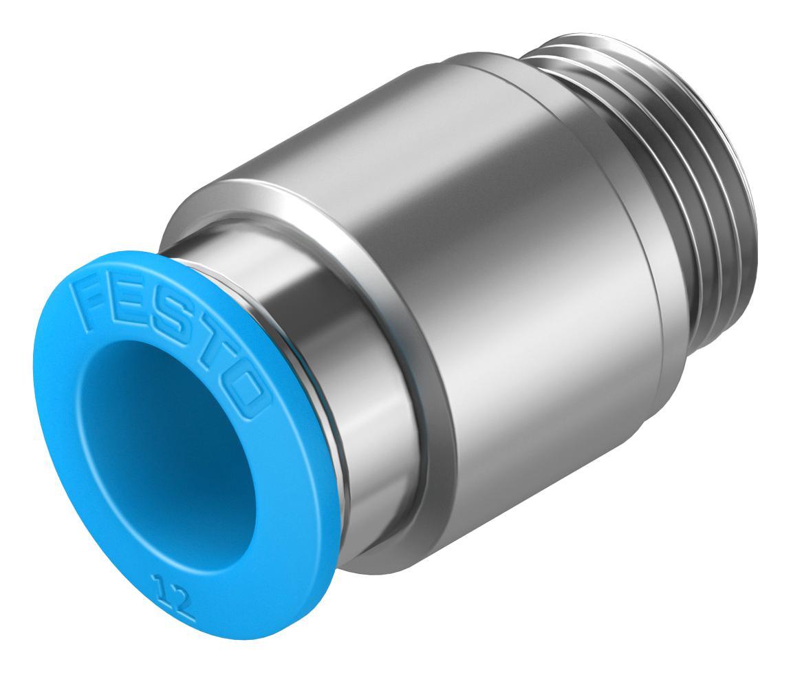 Festo Qs-G3/8-12-I Push-In Fitting, 12mm, G3/8, 20.8mm