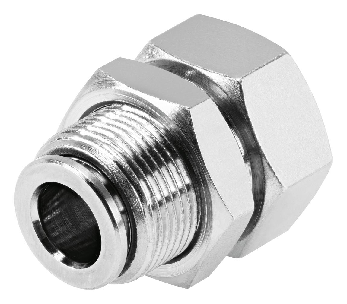 Festo Npqh-H-G14F-Q6-P10 Push-In Bulkhead Fitting, 6mm, G1/4