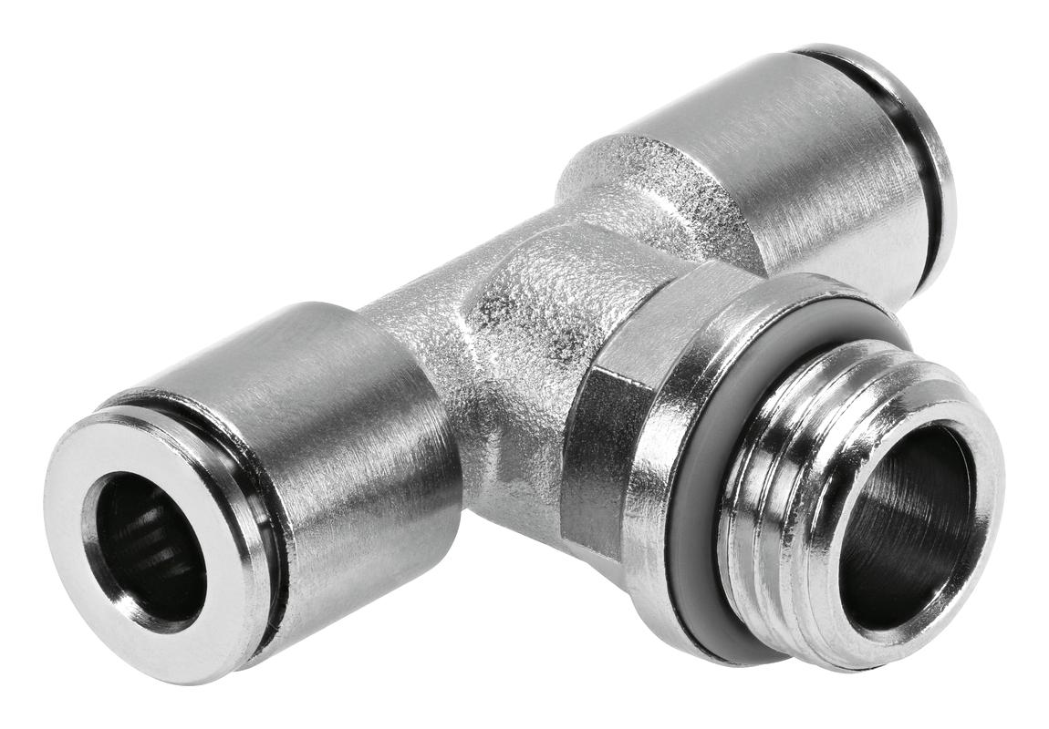 Festo Npqh-T-M5-Q6-P10 Push-In T-Fitting, 6mm, M5, 20Bar