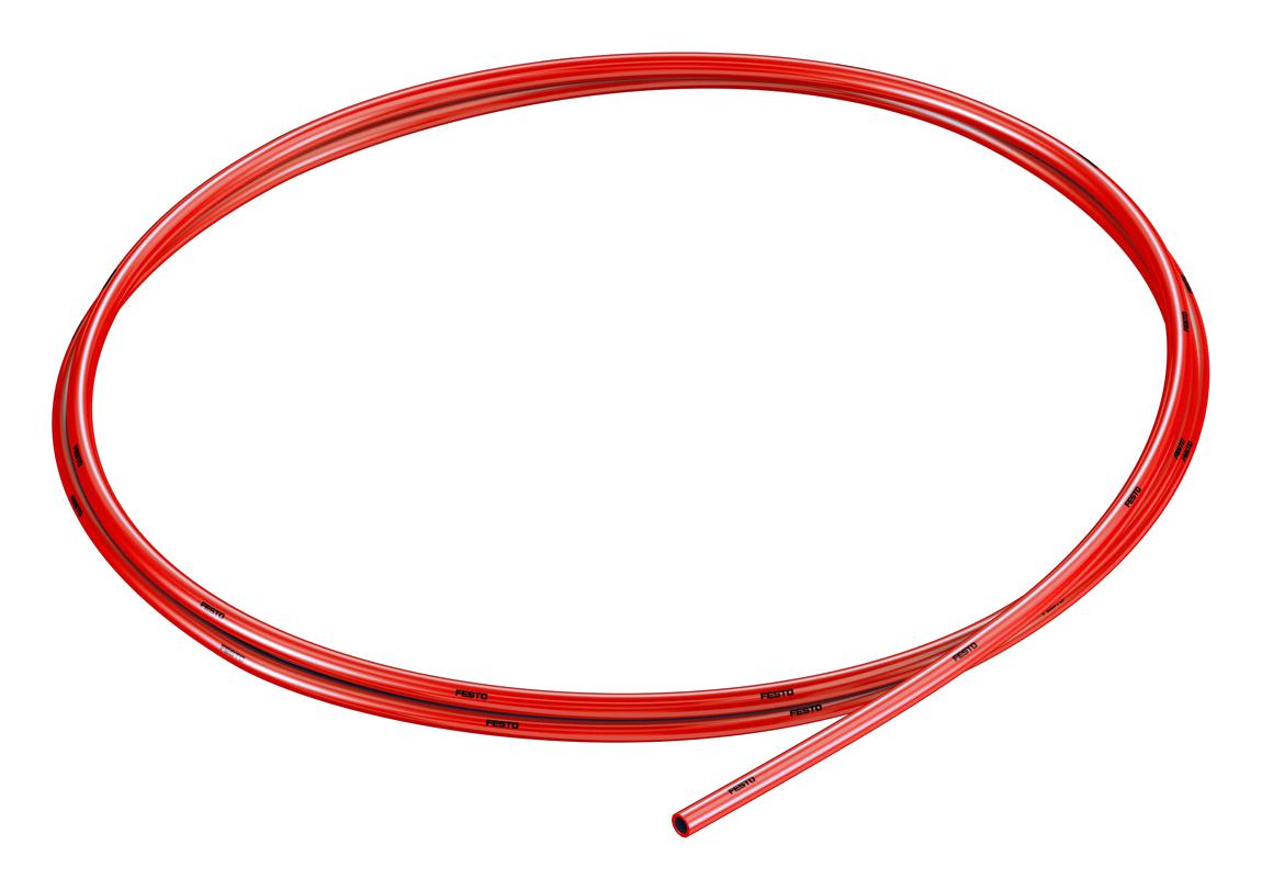 Festo Pun-H-2X0,4-Rt Plastic Tubing, 6Bar, Pu, 50M, Red