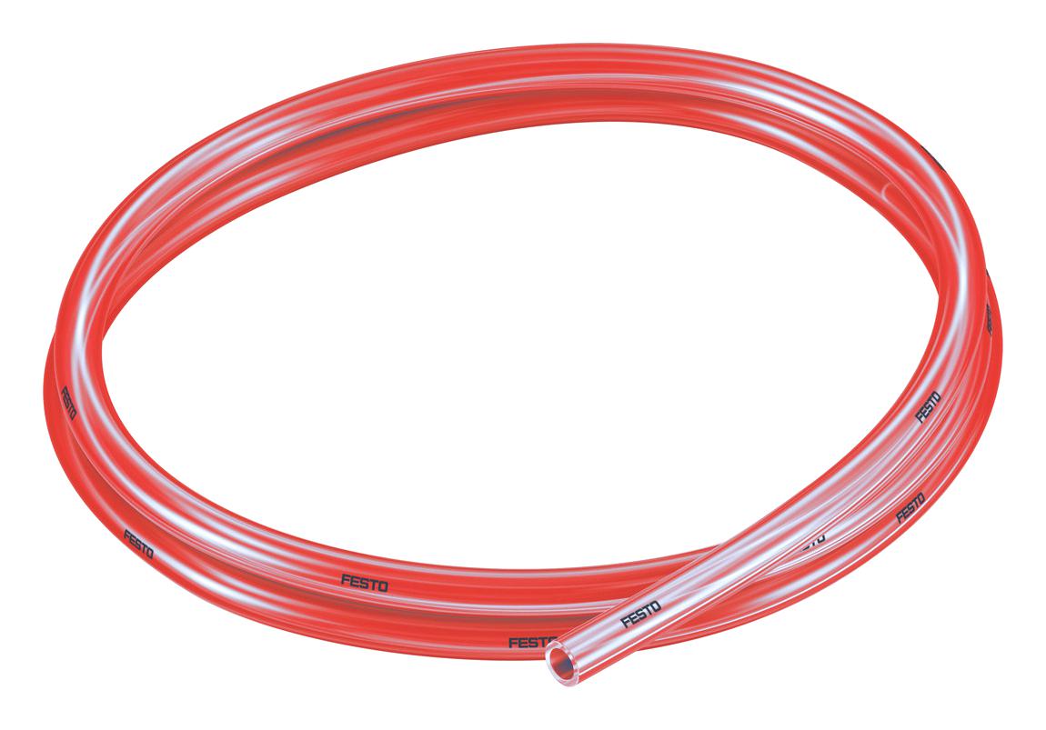 Festo Pun-H-8X1,25-Trt Plastic Tubing, 10Bar, Pu, 50M, Red