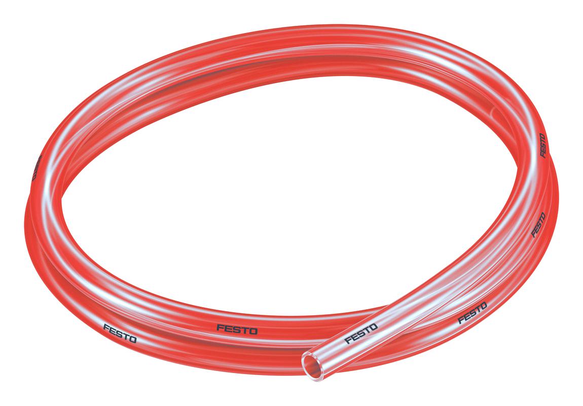 Festo Pun-H-10X1,5-Trt Plastic Tubing, 10Bar, Pu, 50M, Red