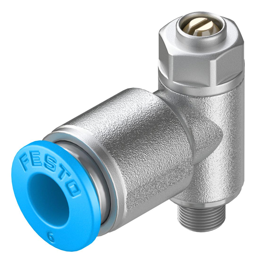 Festo Grlz-M5-Qs-6-D One-Way Flow Ctrl Valve, Qs-5-M5, 10Bar