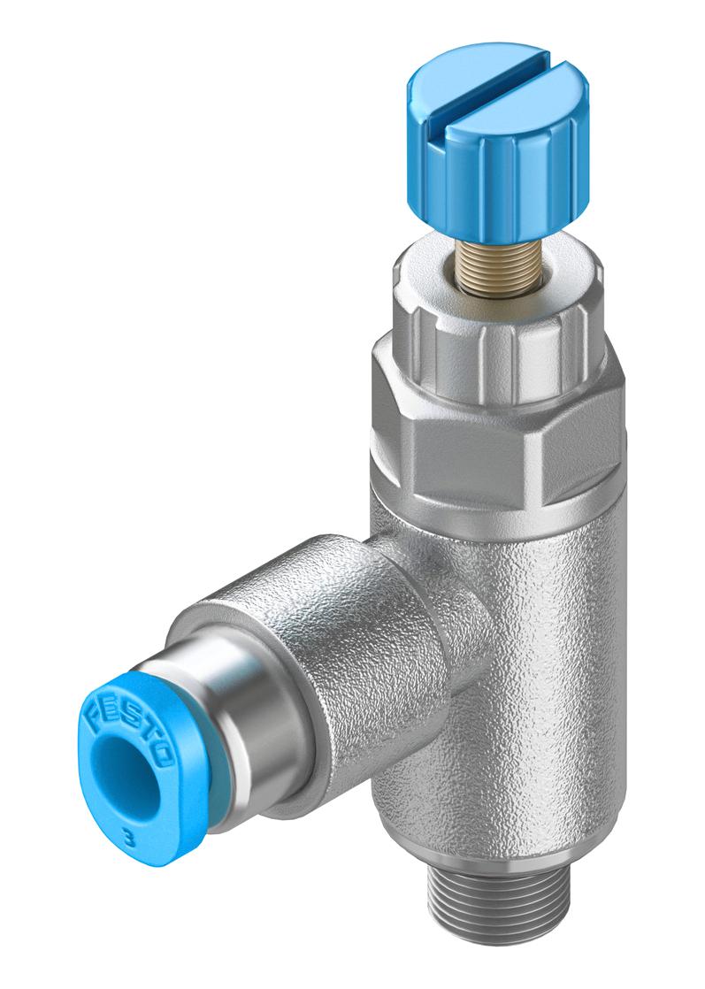 Festo Grla-M5-Qs-3-Rs-D One-Way Flow Ctrl Valve, Qs-3-M5, 10Bar