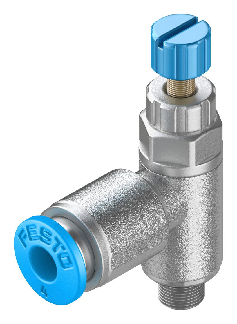 Festo Grla-M5-Qs-4-Rs-D One-Way Flow Ctrl Valve, Qs-4-M5, 10Bar