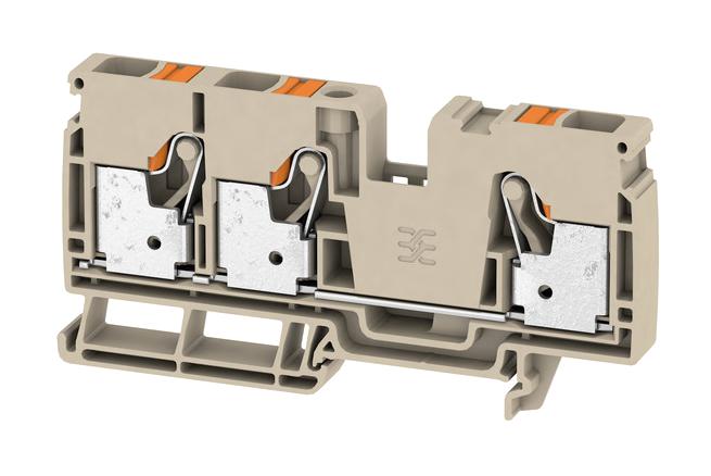 Weidmuller 2490520000 Terminal Block, Din Rail, 3Pos, 6Awg