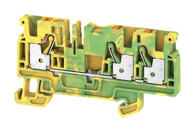 Weidmuller 2051410000 Pe Terminal Block, Din Rail, 3Pos, 12Awg