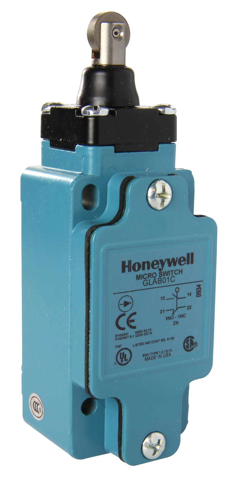 Honeywell Glab01C Limit Sw, Spdt, 6A, 120V/top Roller Plun