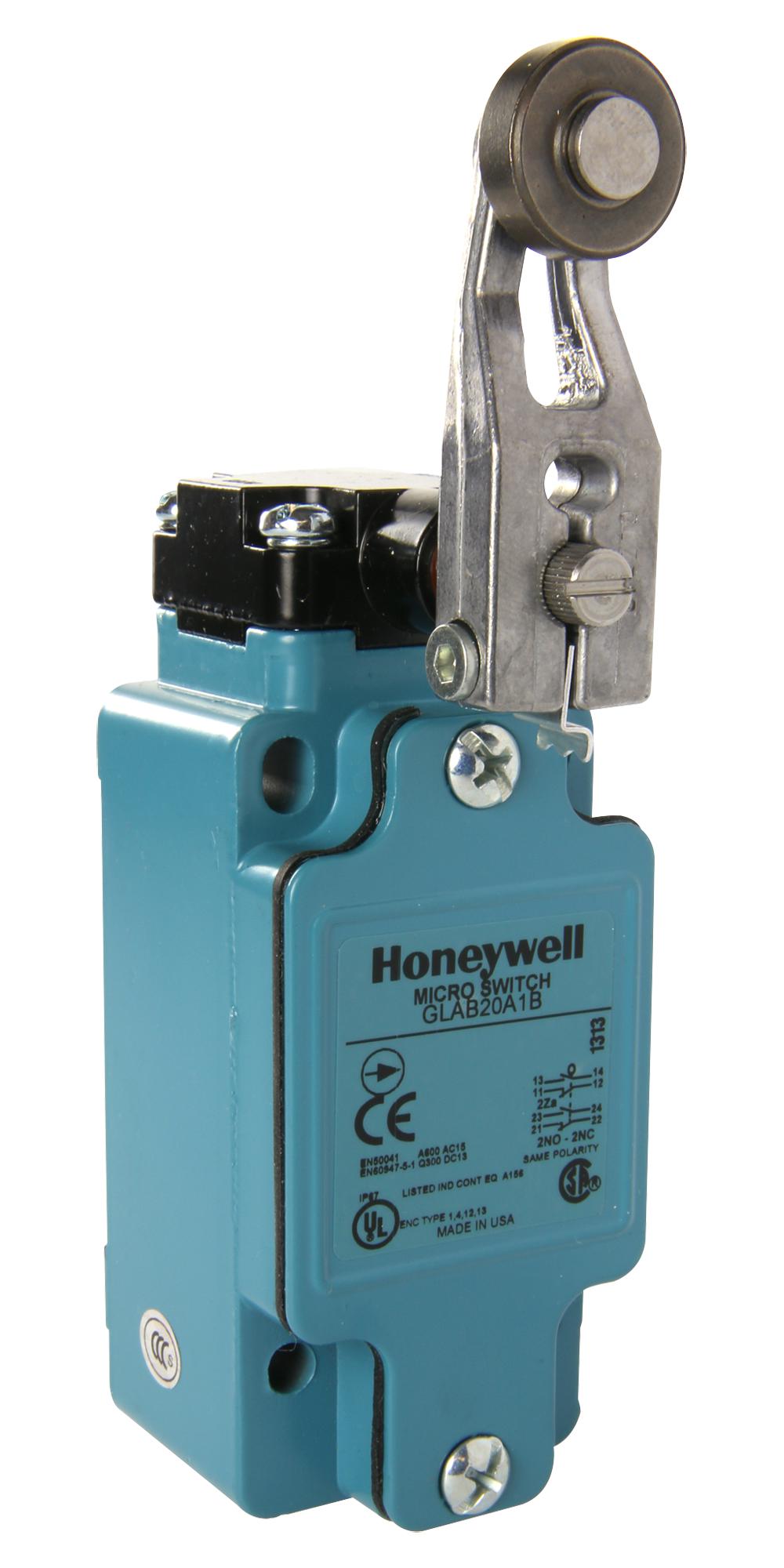 Honeywell Glab20A1B Limit Sw, Dpdt, 6A, 120V, Rotary Roller