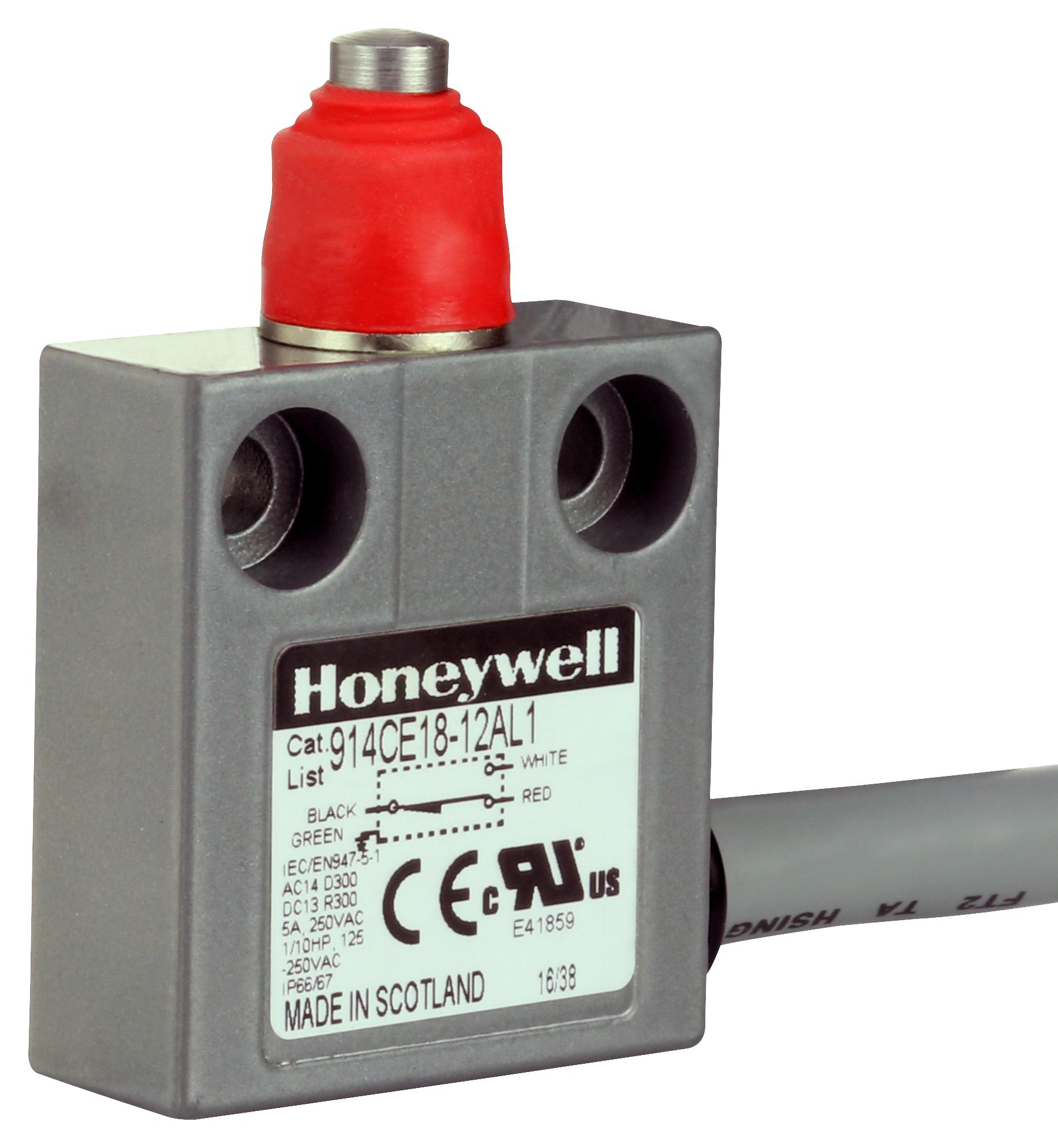 Honeywell 914Ce18-12Al1 Limit Sw, Spdt, 5A, 250V, Pin Plunger