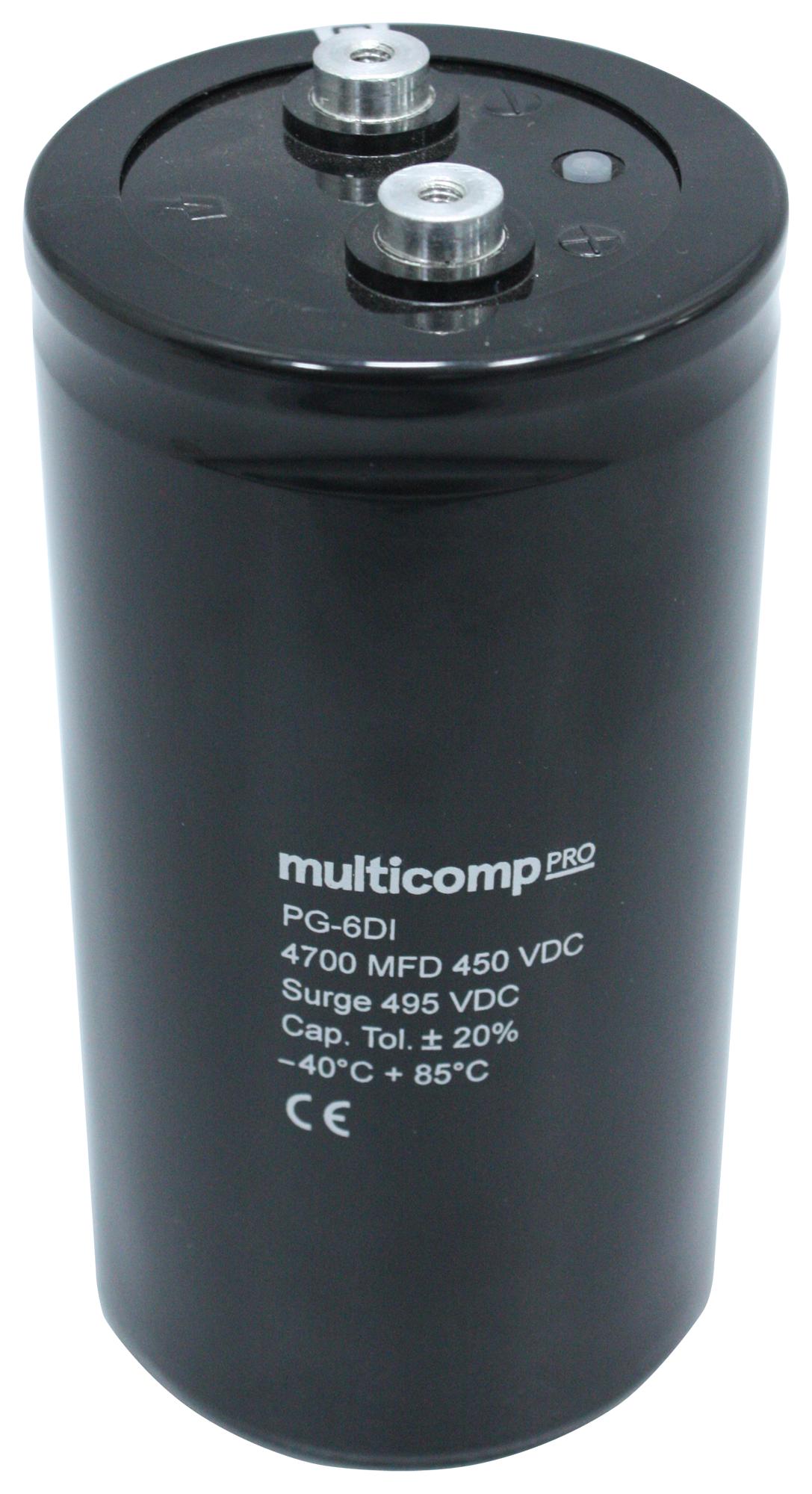 Multicomp Pro Mp004262 Capacitor, 4700Uf, 500V, Alu Elec, Screw