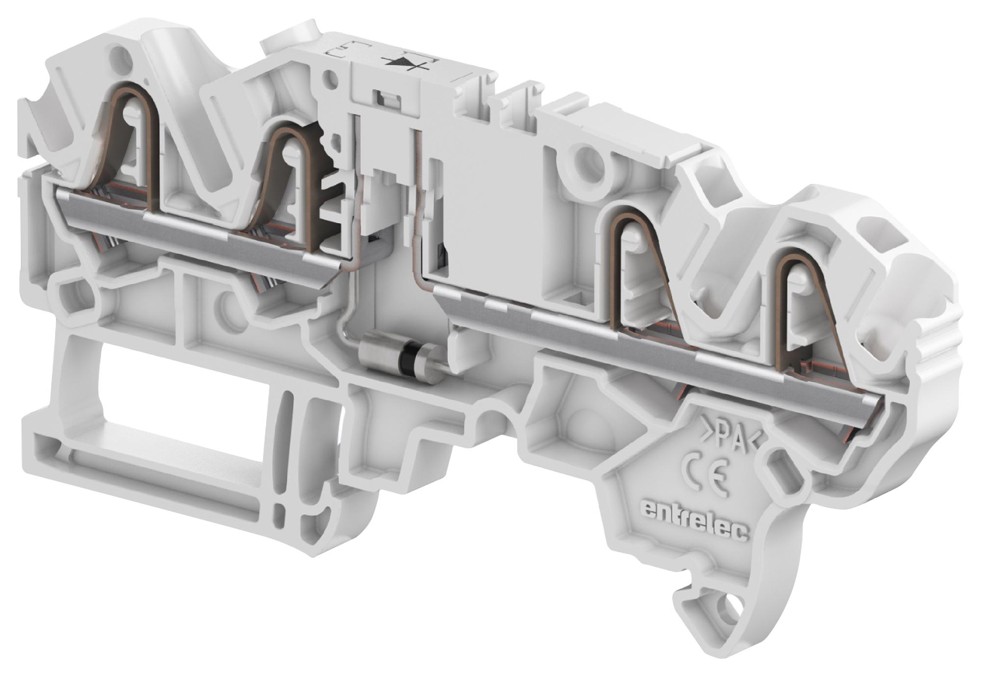 Entrelec TE Connectivity 1Snk705710R0000 Terminal Block, Dinrail, 4Pos, 12Awg