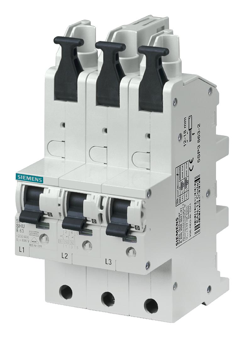 Siemens 5Sp3850-2 Miniature Ckt Breaker, 3P, 50A, 400Vac