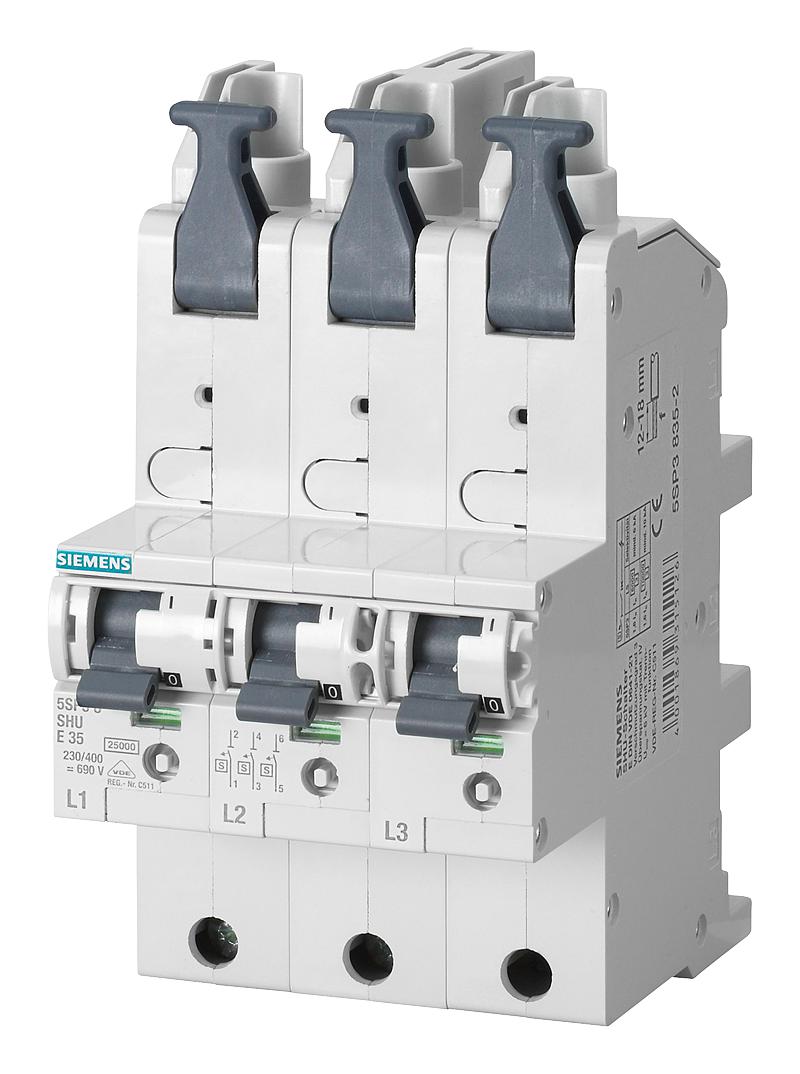 Siemens 5Sp3835-2 Miniature Ckt Breaker, 3P, 35A, 400Vac