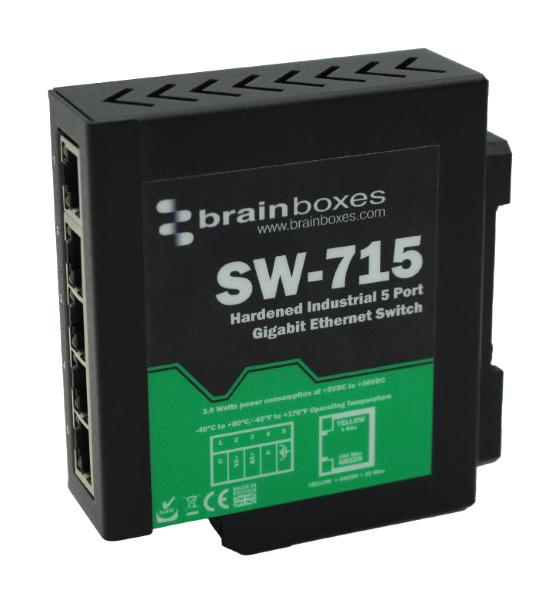 Brainboxes Sw-715 Embedded Gigabit Enet Switch, Rj45 X 5