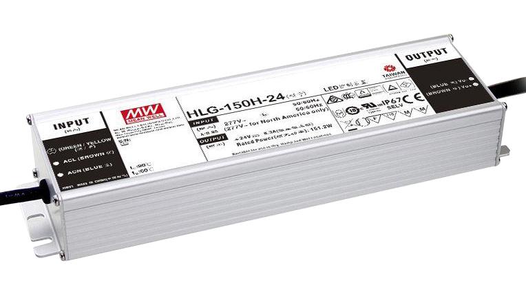 MEAN WELL Hlg-150H-24Ab Led Driver, Const Current/volt, 151.2W