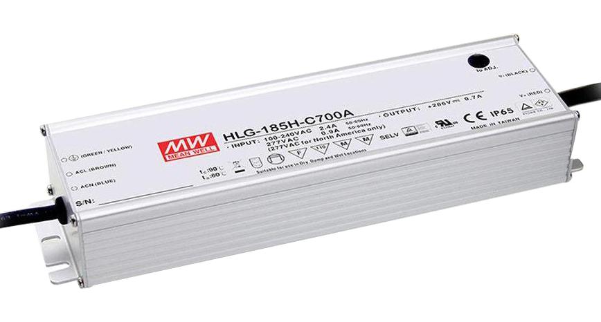 MEAN WELL Hlg-185H-C1400Ab Led Driver, Constant Current, 200.2W