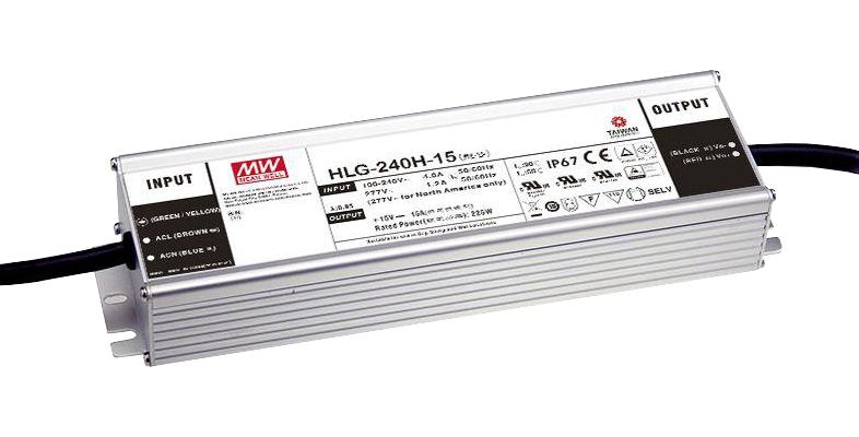 MEAN WELL Hlg-240H-12Ab Led Driver, Constant Current/volt, 192W