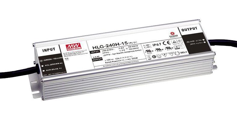 MEAN WELL Hlg-240H-54Ab Led Driver, Const Current/volt, 240.3W