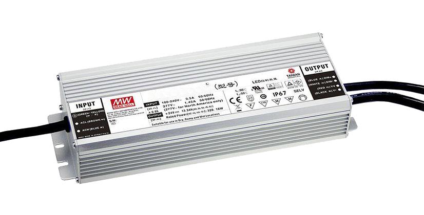 MEAN WELL Hlg-320H-54B Led Driver, Const Current/volt, 321.3W