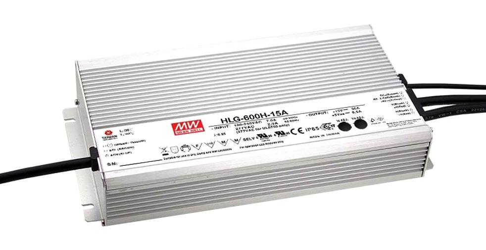 MEAN WELL Hlg-600H-54B Led Driver, Const Current/volt, 604.8W