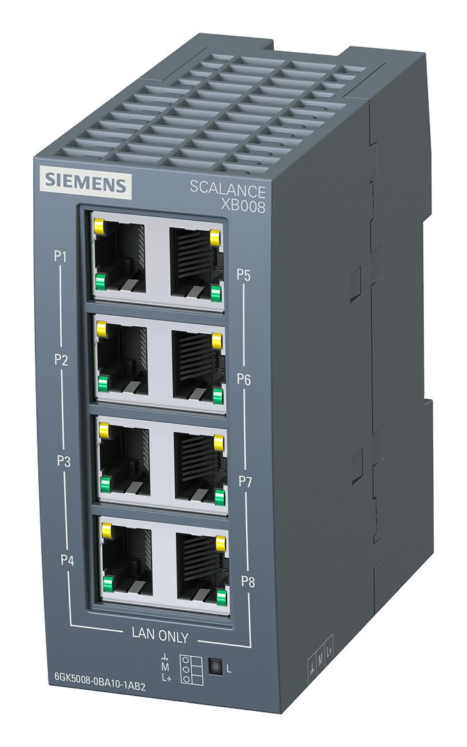 Siemens 6Gk5008-0Ba10-1Ab2 Ethernet Switch, 10Mbps, 100Mbps, Rj45