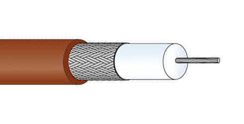 Huber+Suhner Rg 187 A/u Coax Cable Wire, 2.65mm, 75 Ohm, 1M