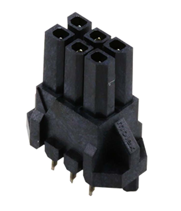 Molex 44769-0602 Connector, Rcpt Header, 6Pos, 2Row, 3mm