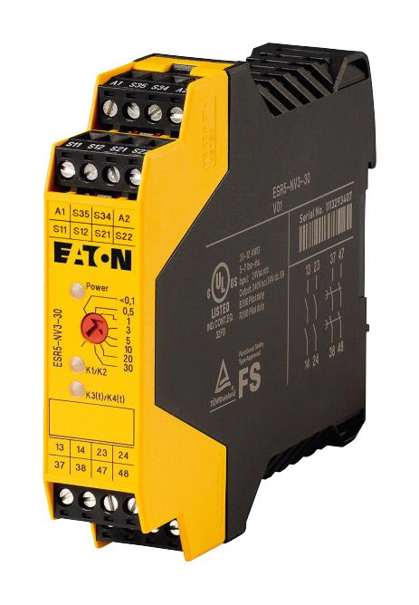 Eaton Moeller Esr5-Nv3-30 Relay, Safety, Dpst-No, 230Vac, 3A