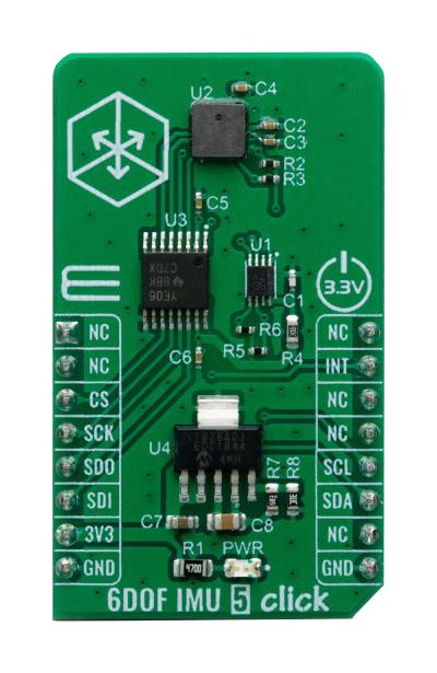 MikroElektronika Mikroe-4089 Click Brd, Motion Sensor, I2C/spi, 3.3V