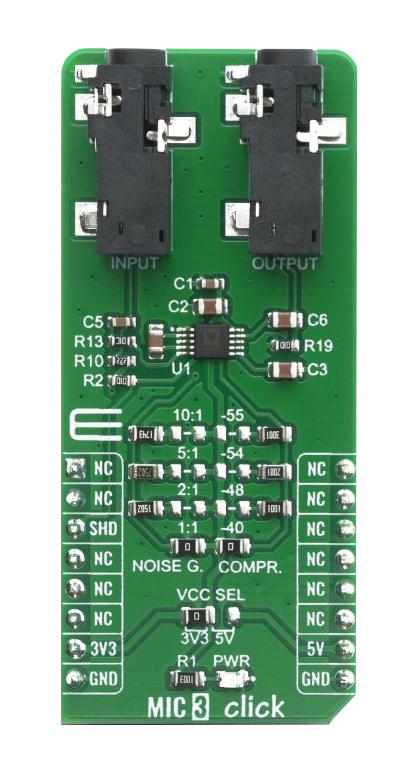 MikroElektronika Mikroe-4136 Click Board, Microphone, Gpio, 3.3/5V