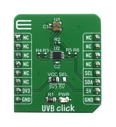 MikroElektronika Mikroe-4145 Click Board, Optical Sensor, I2C, 3.3/5V