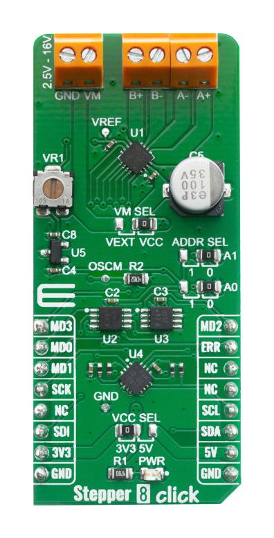 MikroElektronika Mikroe-4157 Click Brd, Stepper, Gpio/i2C/spi/3.3/5V