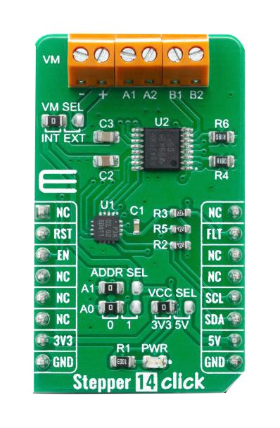 MikroElektronika Mikroe-4125 Click Board, Stepper, Gpio/i2C, 3.3/5V