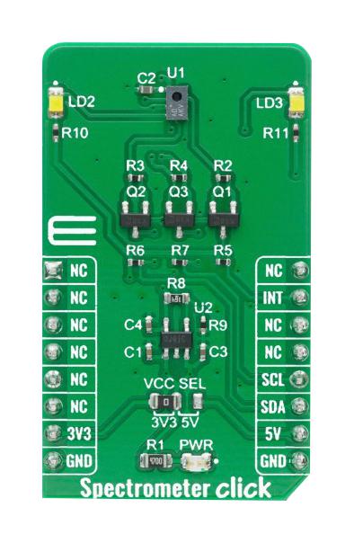 MikroElektronika Mikroe-4165 Click Brd, Spectrometer, Optical, 3.3/5V