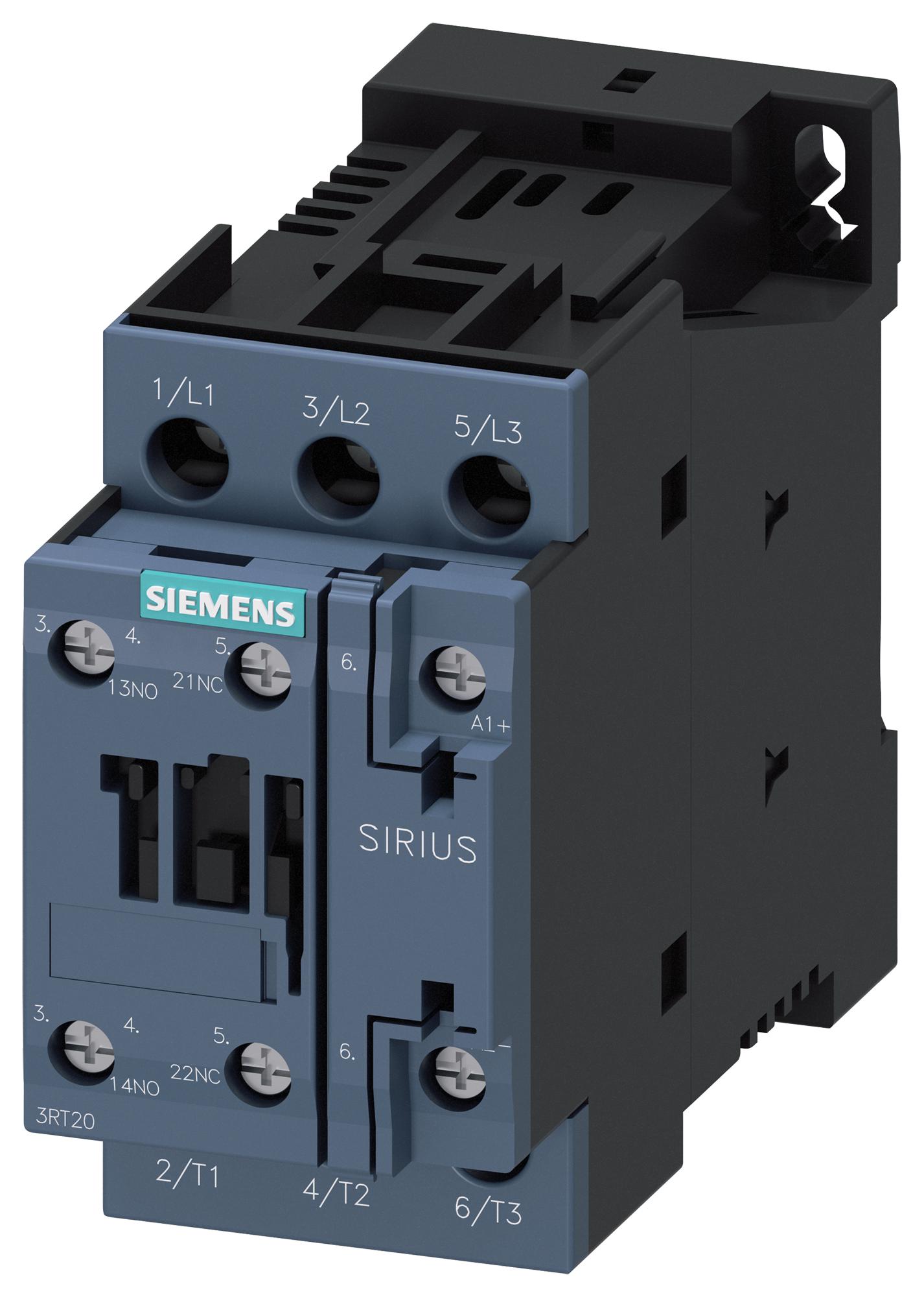 Siemens 3Rt20261Bb40 Contactor, 3Pst-No, 24V, Din Rail/panel