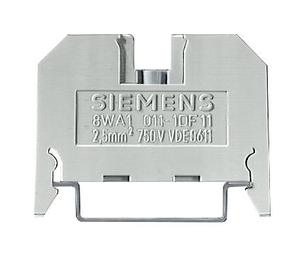 Siemens 8Wa1011-1Bf22 Terminal Block, Din Rail, 2Pos, 2.5mm2