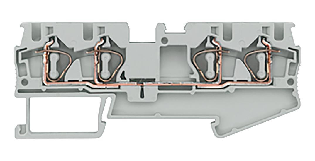 Siemens 8Wh2004-0Ag00 Dinrail Terminal Block, 4Way, 10Awg, Gry