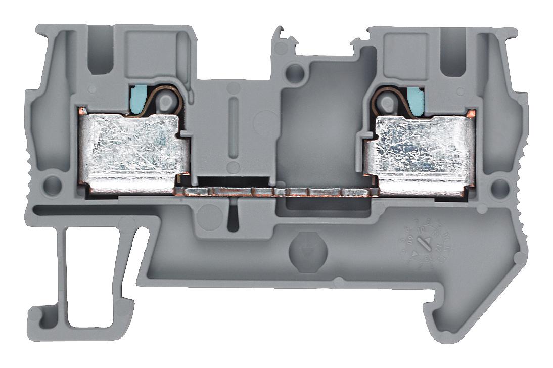 Siemens 8Wh6000-0Ag00 Dinrail Terminal Block, 2Way, 10Awg, Gry