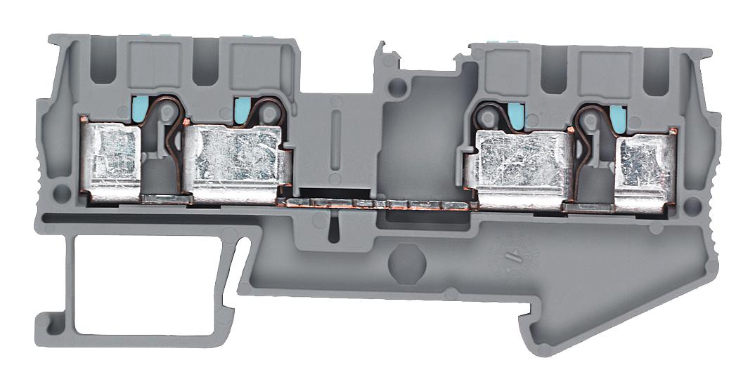 Siemens 8Wh6004-0Ag00 Dinrail Terminal Block, 4Way, 10Awg, Gry