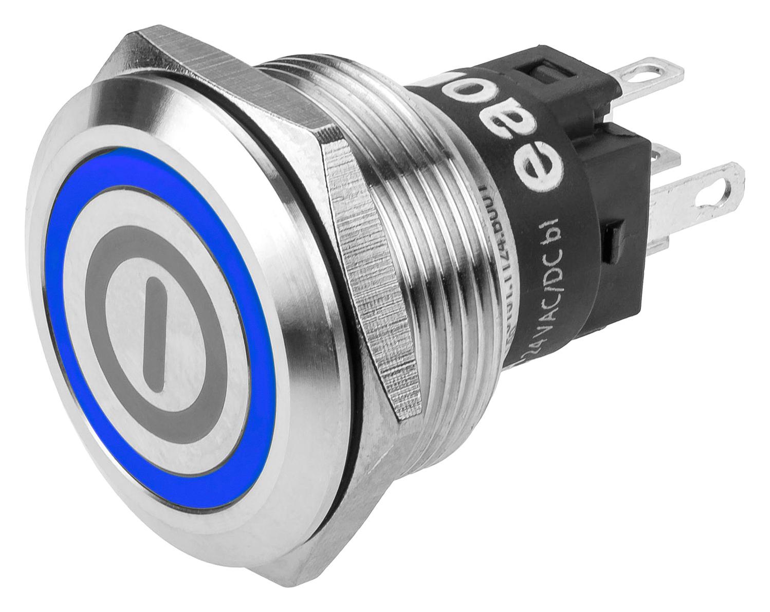 EAO 82-6151.2123.b001 Anti Vandal Sw, Spdt, 3A/240V, 22mm, Blu