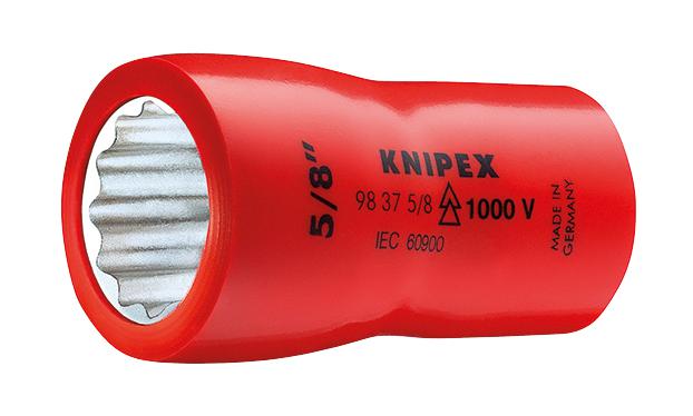 Knipex 98 37 3/8 Socket, 12 Point, 3/8, 3/8 Drive