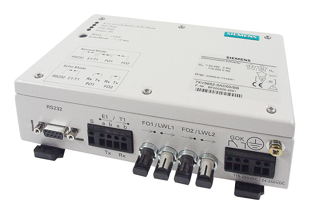 Siemens 7Xv5662-0Ac00 Communication Converter, Snap-On, 250Vdc