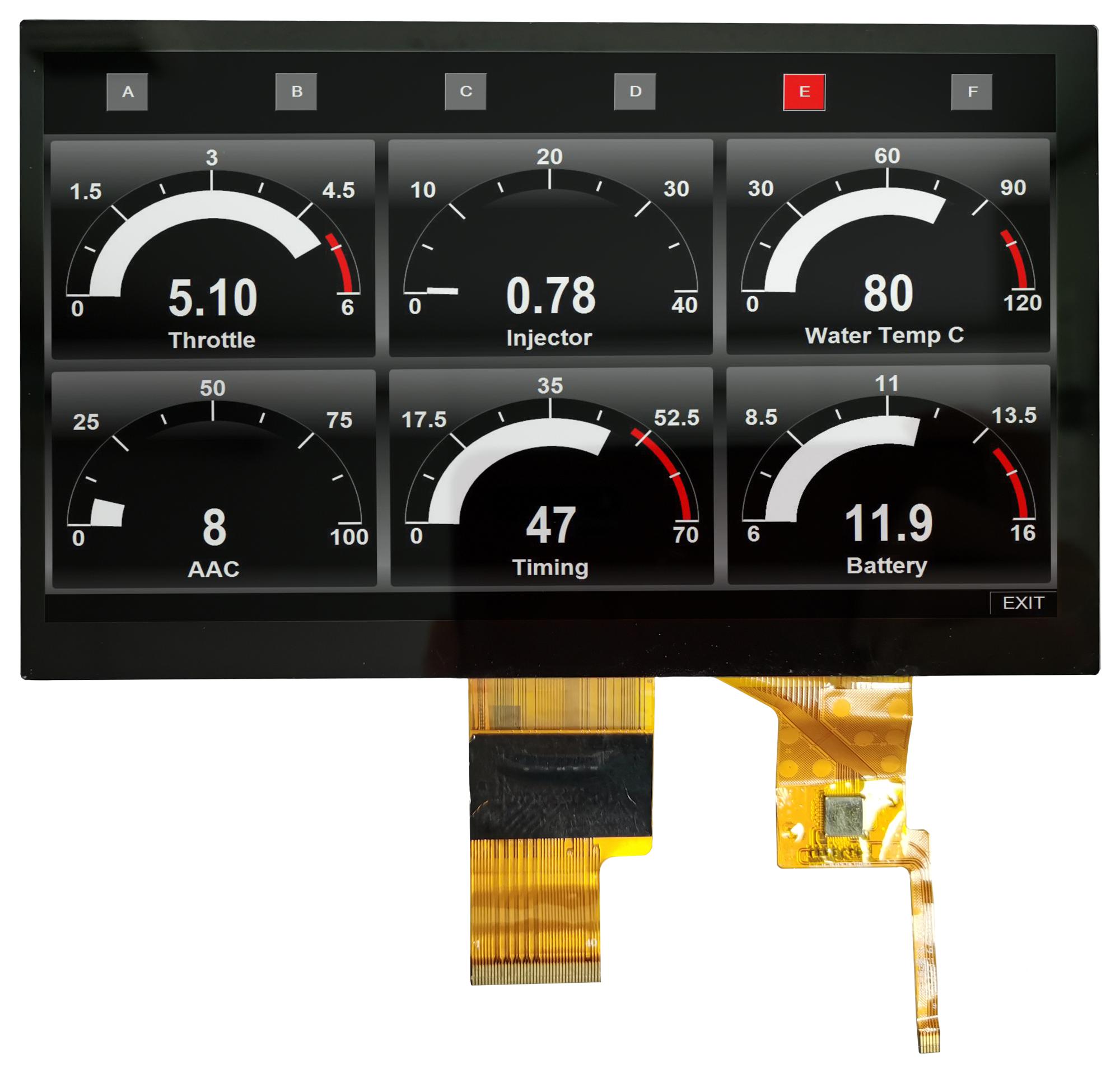 Midas Displays Mdt0700E3Isc-Lvds Lcd Tft Module, 7, 1024 X 600P, Lvds