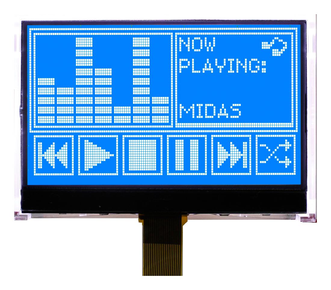 Midas Displays Mccog128064N6W-Bnmlw Graphic Lcd, Cog, Fstn, 128 X 64P, 3.3V