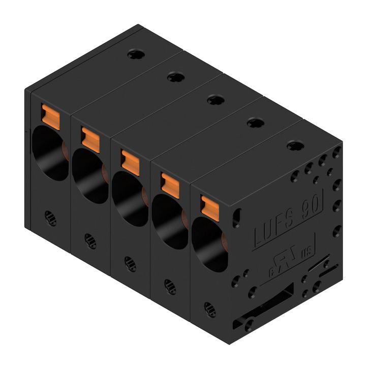 Weidmuller 2500480000 Wtb Terminal Block, 5Pos, 18-4Awg, Th