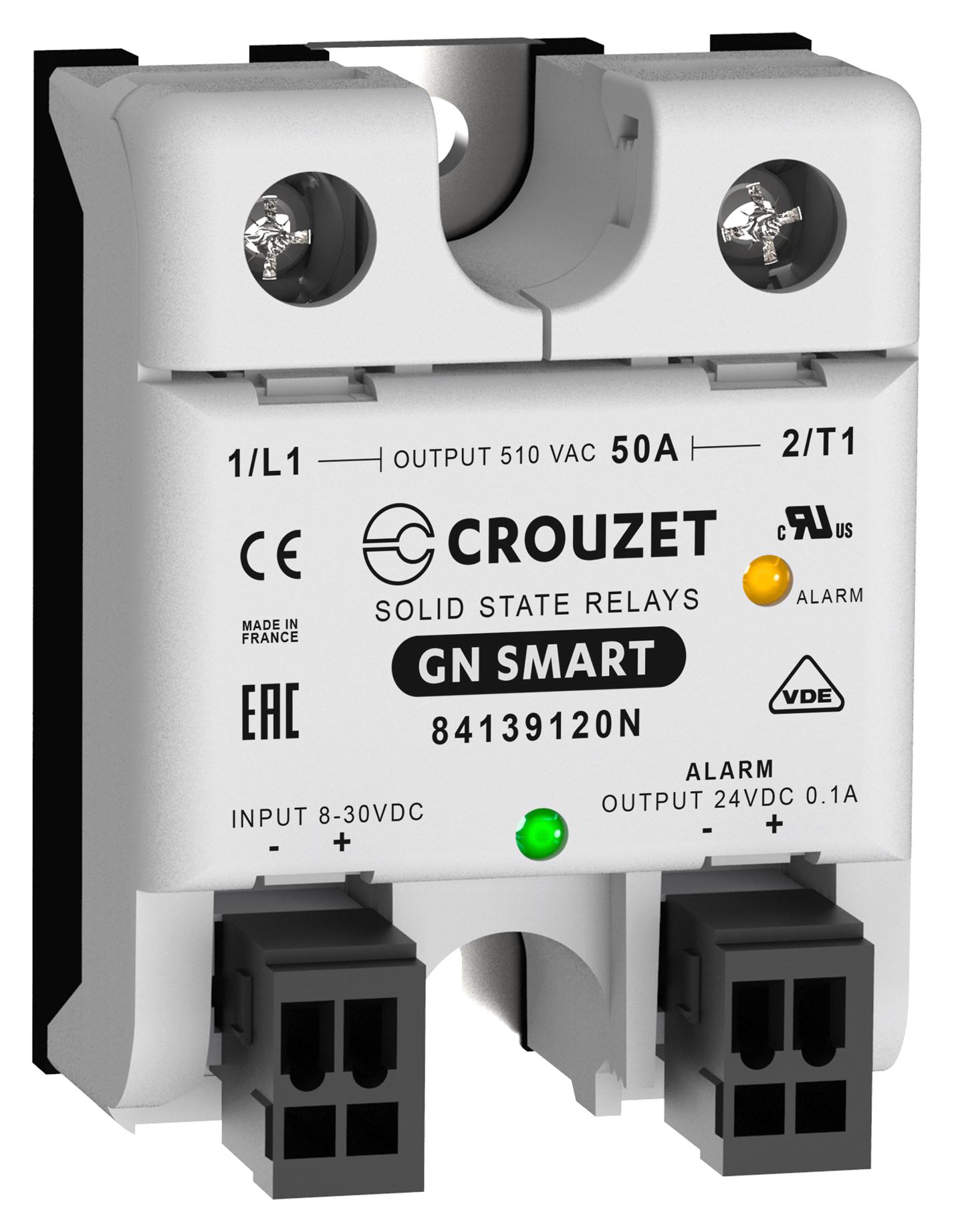 Crouzet 84139120N Solid State Relay, 50A, 150-510Vac/panel