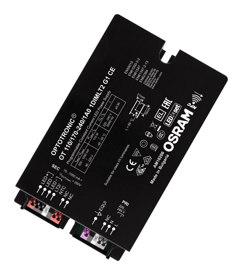 Osram Ot-110/170...240/1A0-1Dimlt2-G1Ce Led Driver, Constant Current, 220V, 110W