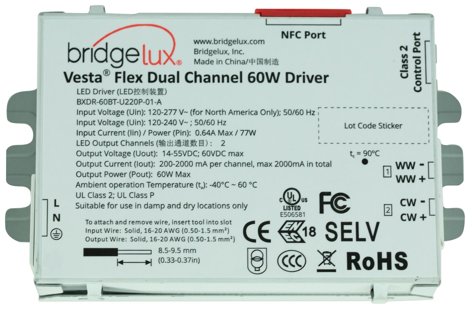 Bridgelux Bxdr-60Bt-U220P-01-A Driver Module, Pwm, Rj45, 60W, Brick